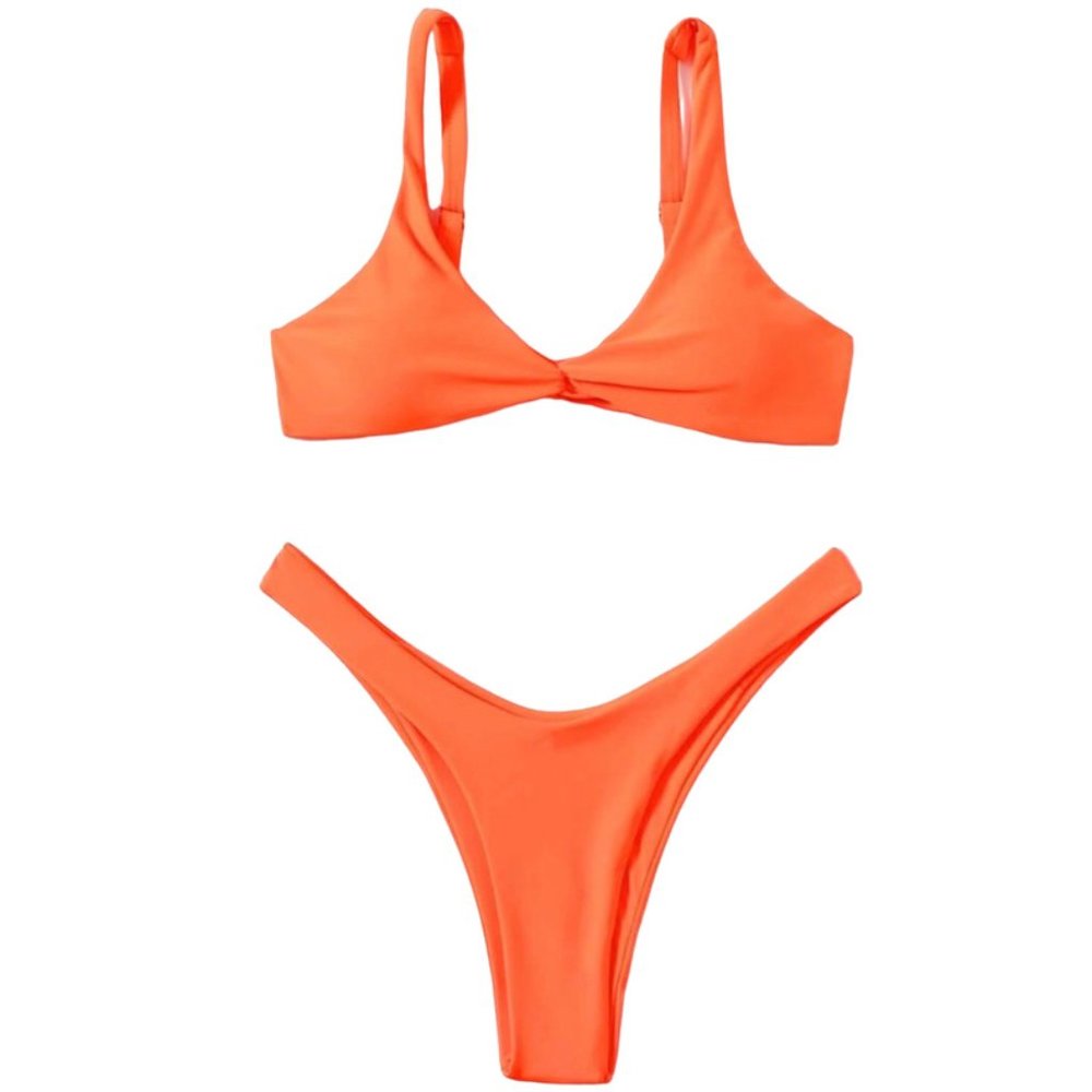 SHEIN Bright Orange High Cut Super sexy Bikini NWT Size XL